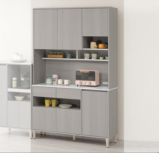 864-3 泰拉4尺餐櫃 上+下 ⊙附2大2小活動隔板、 ⊙上座附雙孔三插座×1、