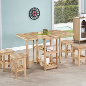 882-2 諾加實木折合桌 ⊙附4張輔助椅.恕不拆賣、 橡膠實木+桌子底板松木複合板