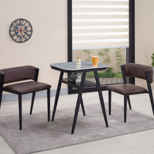 888-4 雪睿岩板桌椅組 全組 ⊙1桌2椅恕不拆賣椅大:坐寬49坐深39坐高49公分椅小:坐寬41坐深39坐高40公分