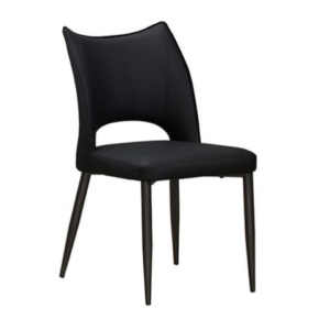 925-11 柏樂詩黑色貓抓皮餐椅 坐寬43坐深40坐高46公分