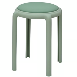 929-4 策勒綠色皮面圓椅凳 (不可疊放)