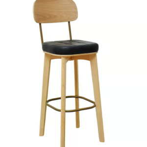 933-2 查雅皮面吧台椅 (坐寬36坐深36坐高78cm) 材質: (曲木+進口皮革+高密度泡棉+實木腳架)