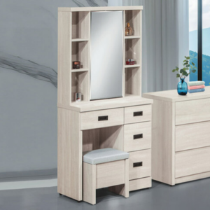 E80-9 白梧桐耐磨2.7尺鏡台 含椅