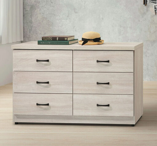 E231-5 鋼刷白六斗櫃