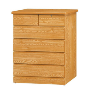 E236-7 赤陽色五斗櫃 側板木心板 滑軌、