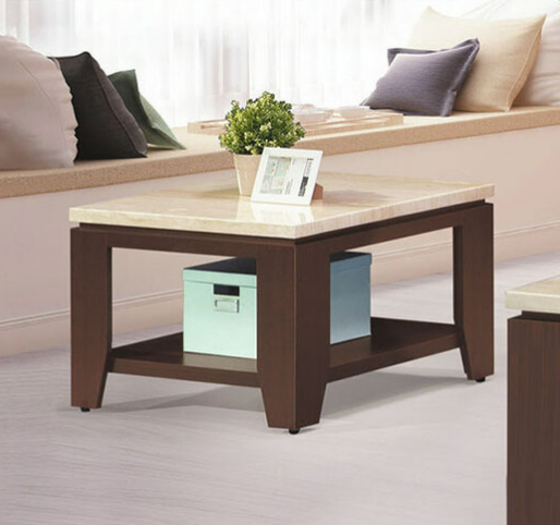 E244-2 胡桃耐磨2尺小茶几 仿石紋、