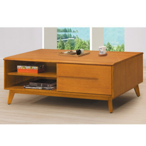 E244-4 米娜淺柚木4.3尺大茶几 不含玻璃