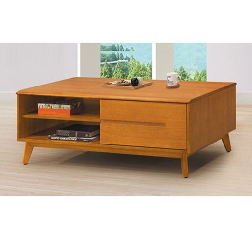 E244-4 米娜淺柚木4.3尺大茶几 不含玻璃