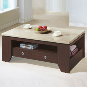 E247-4 胡桃耐磨仿石紋面4尺大茶几