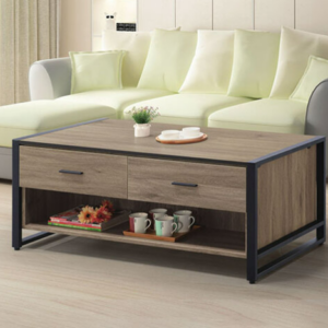 E251-1 鐵框灰橡大茶几