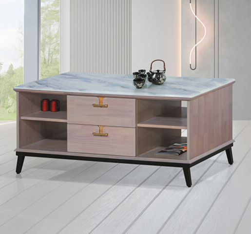 E250-3 蘇菲雅洗白大茶几 橡膠木半實木、 超晶石、