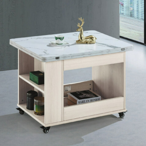 E254-2 白梧桐旋轉小茶几  無升降功能