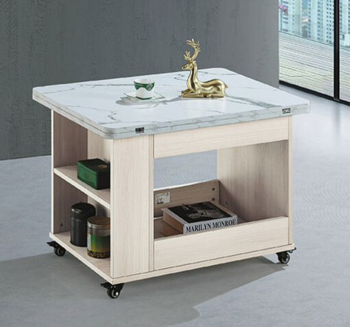 E254-2 白梧桐旋轉小茶几  無升降功能