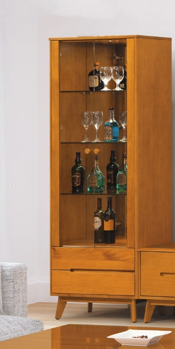 E263-1 米娜淺柚木2.3尺展示櫃