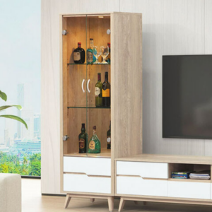 E274-1 肯詩特原橡雙色2.1尺展示櫃