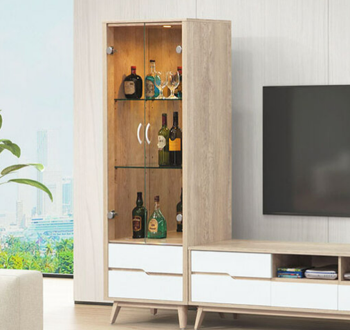 E274-1 肯詩特原橡雙色2.1尺展示櫃