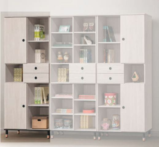 E288-4 鋼刷白3*7尺開放書櫃