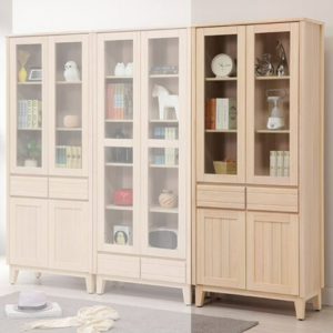 E311-1 米樂實木洗白2.7尺中抽書櫃