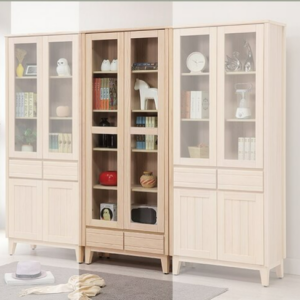 E311-2 米樂實木洗白2.7尺下抽書櫃