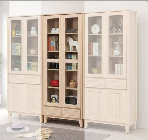 E311-2 米樂實木洗白2.7尺下抽書櫃