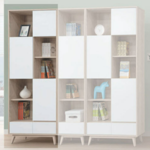 E314-2 肯詩特原橡雙色2.7尺書櫃 ⊙三段調整