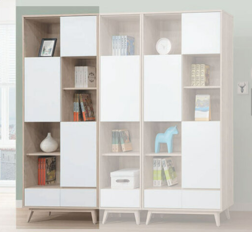 E314-2 肯詩特原橡雙色2.7尺書櫃 ⊙三段調整