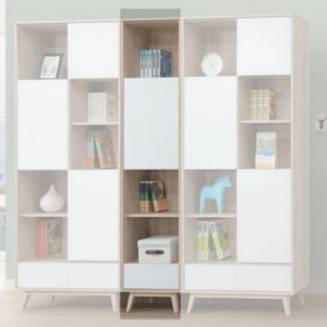 E314-3 肯詩特原橡雙色1.5尺書櫃 ⊙三段調整