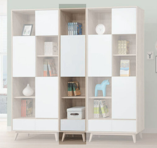 E314-3 肯詩特原橡雙色1.5尺書櫃 ⊙三段調整