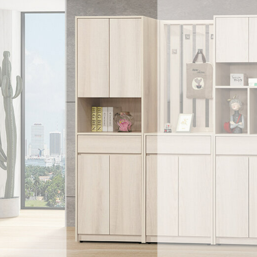 E316-2 卡洛琳北美杉木2尺隔間櫃 長門⊙上二下三片活動隔板