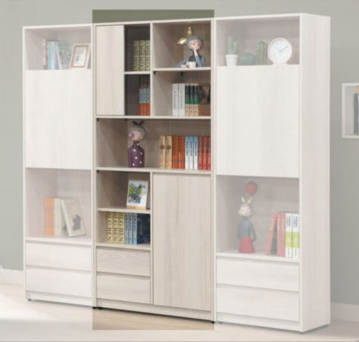 E316-6 卡洛琳北美杉木3尺書櫃 ⊙內附5片活動隔板