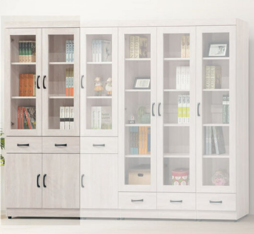 E322-1 鋼刷白中抽2.6尺書櫥