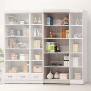 E322-7 鋼刷白無抽開放式2.6尺書櫥