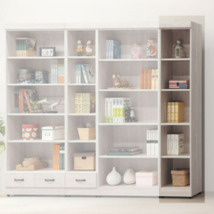 E322-8 鋼刷白無抽開放式1.3尺書櫥