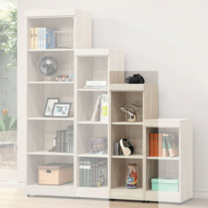 E327-8 階梯式1.3尺書櫃 3格 鋼刷白