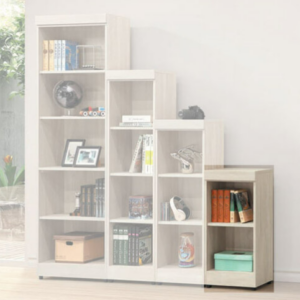 E327-12 階梯式1.3尺書櫃 2格 鋼刷白