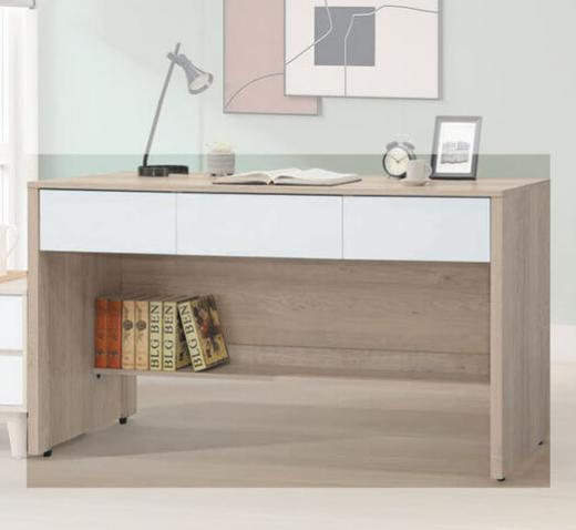 E335-2 肯詩特原橡雙色5尺三抽書桌