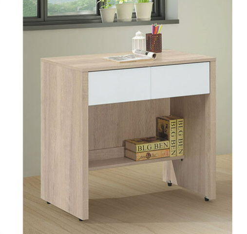 E335-3 肯詩特原橡雙色2.7尺二抽書桌