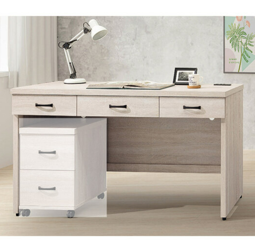 E339-1 鋼刷白5尺三抽電腦桌