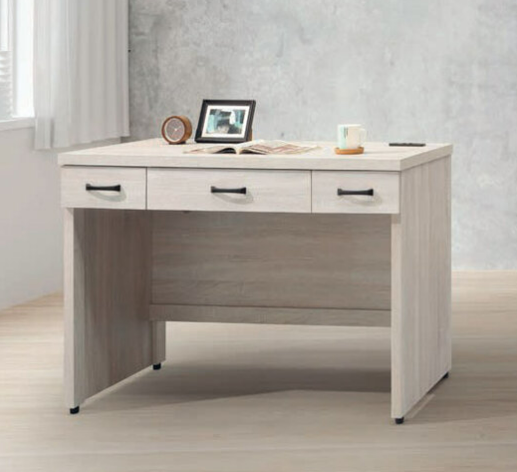 E339-3 鋼刷白4尺三抽電腦桌