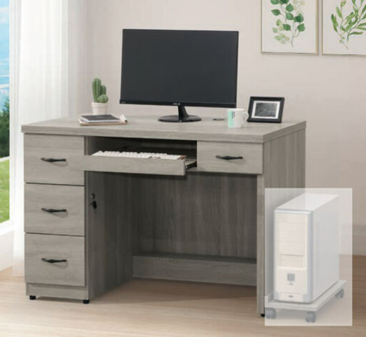 E341-2 金碧4尺電腦桌 ⊙不含主機架/連環鎖、 ⊙附穿線孔、