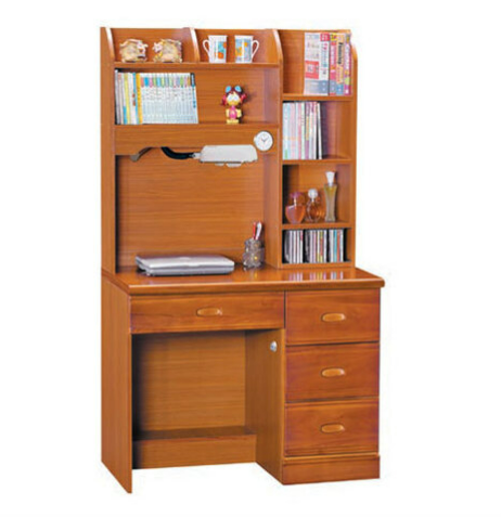 E343-1 柚木3.5尺半實木書桌 全組