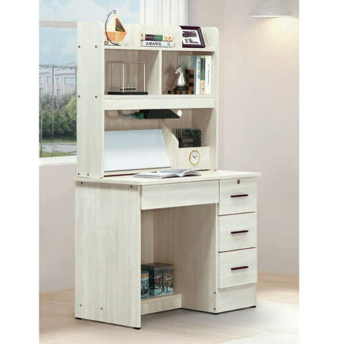 E344-7 冰島白橡3尺書桌 全組