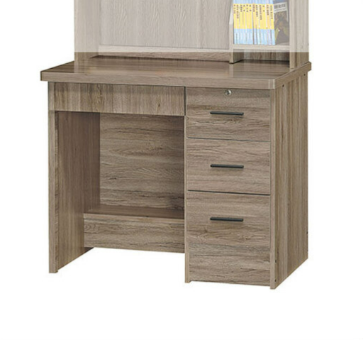 E345-4  灰橡色3尺書桌 木心板 下座