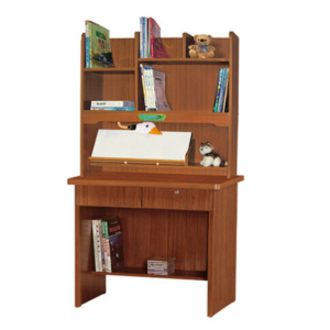 E346-10 柚木色書桌 全組 側板木心板、 滑軌、