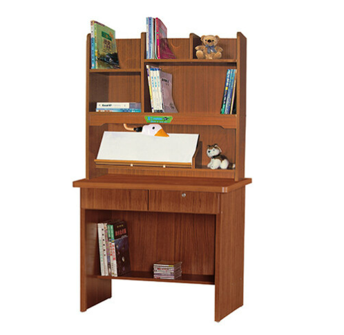 E346-10 柚木色書桌 全組 側板木心板、 滑軌、