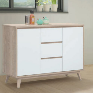 E366-4 肯詩特原橡雙色3.6尺餐櫃