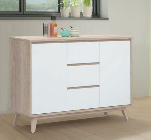 E366-4 肯詩特原橡雙色3.6尺餐櫃