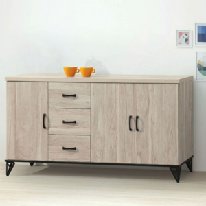 E368-3 白金5.3尺餐櫃 木面/下座