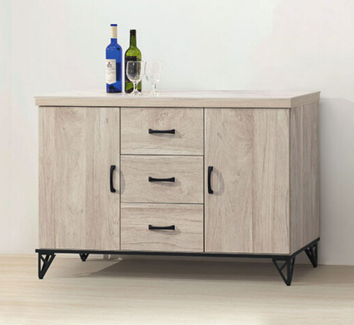 E368-9 白金4尺餐櫃 木面