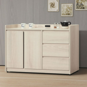 E372-5 卡洛琳北美杉木4尺餐櫃下座 ⊙附活動隔板一片、